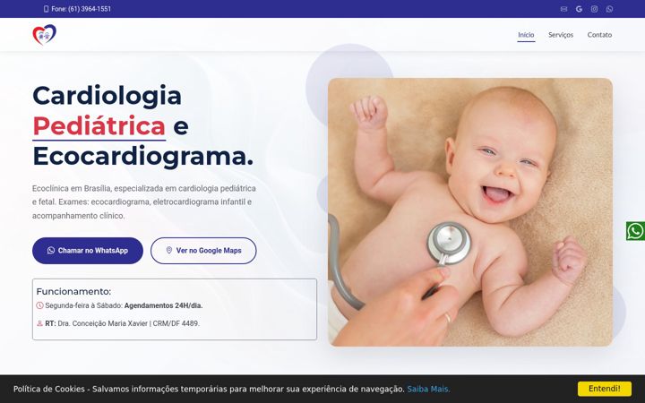 Screenshot of cardiologiapediatricadf.com.br