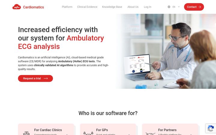 Screenshot of cardiomatics.com