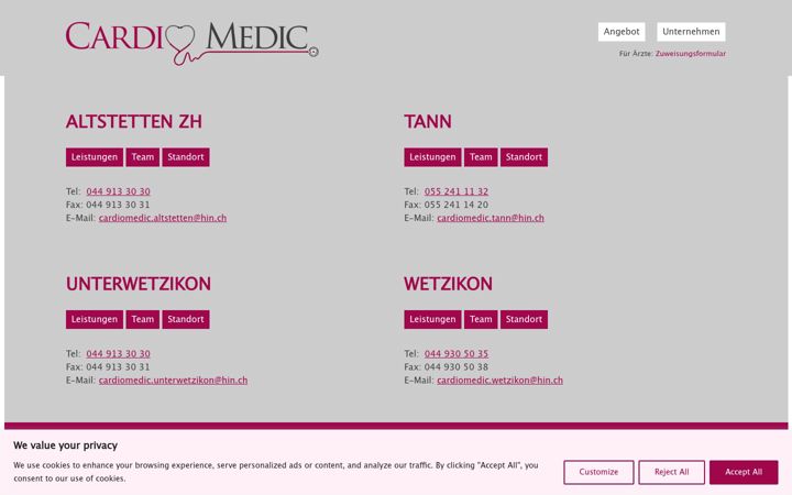 Screenshot of cardiomedic.ch