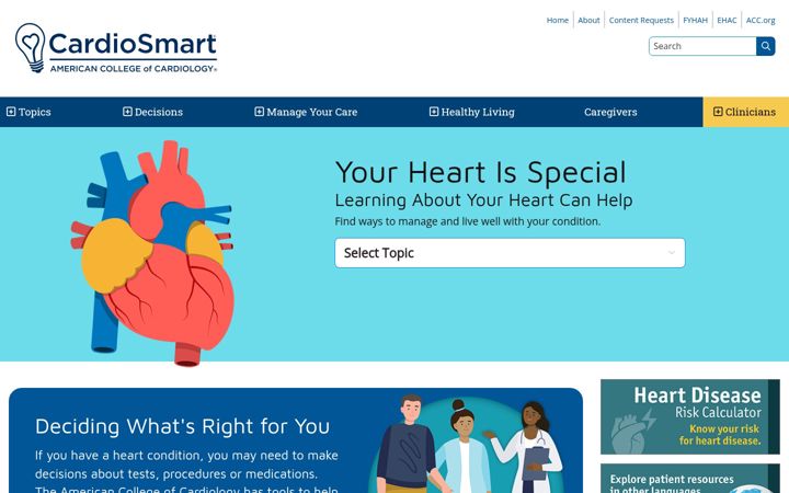 Screenshot of cardiosmart.org