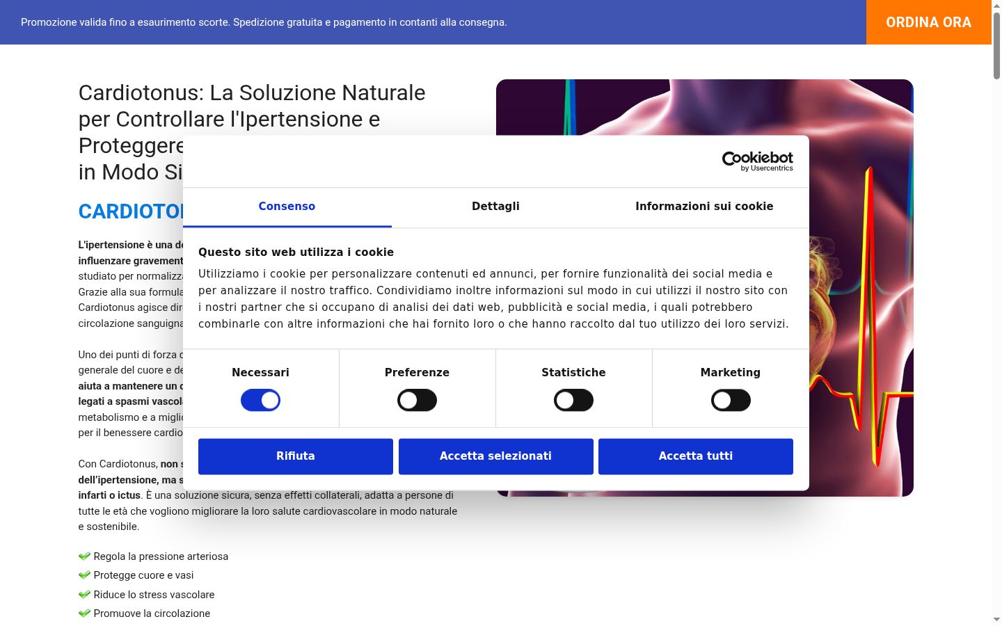 Captura de pantalla del banner de consentimiento mostrado antes de cualquier interacción