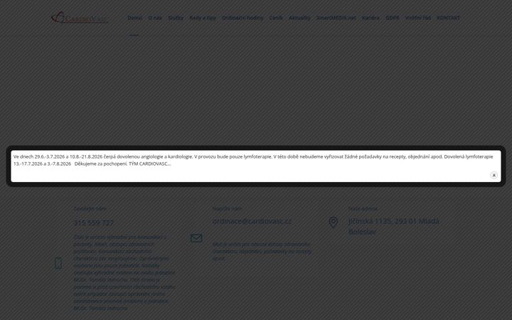 Screenshot ta' cardiovasc.cz