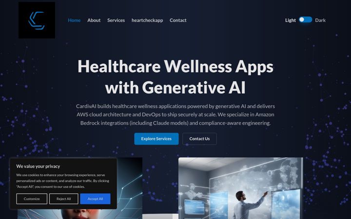 Screenshot of cardivai.com