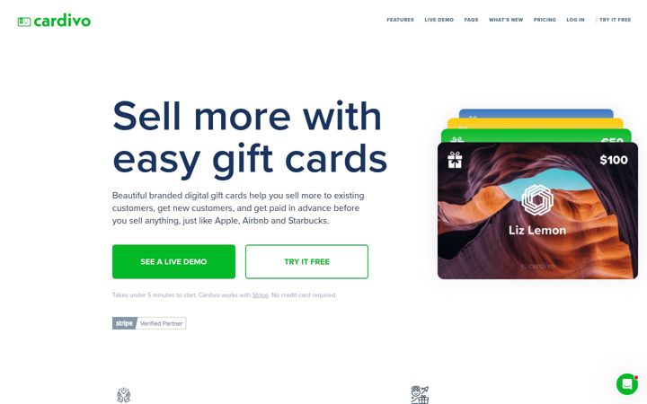 Screenshot of cardivo.com