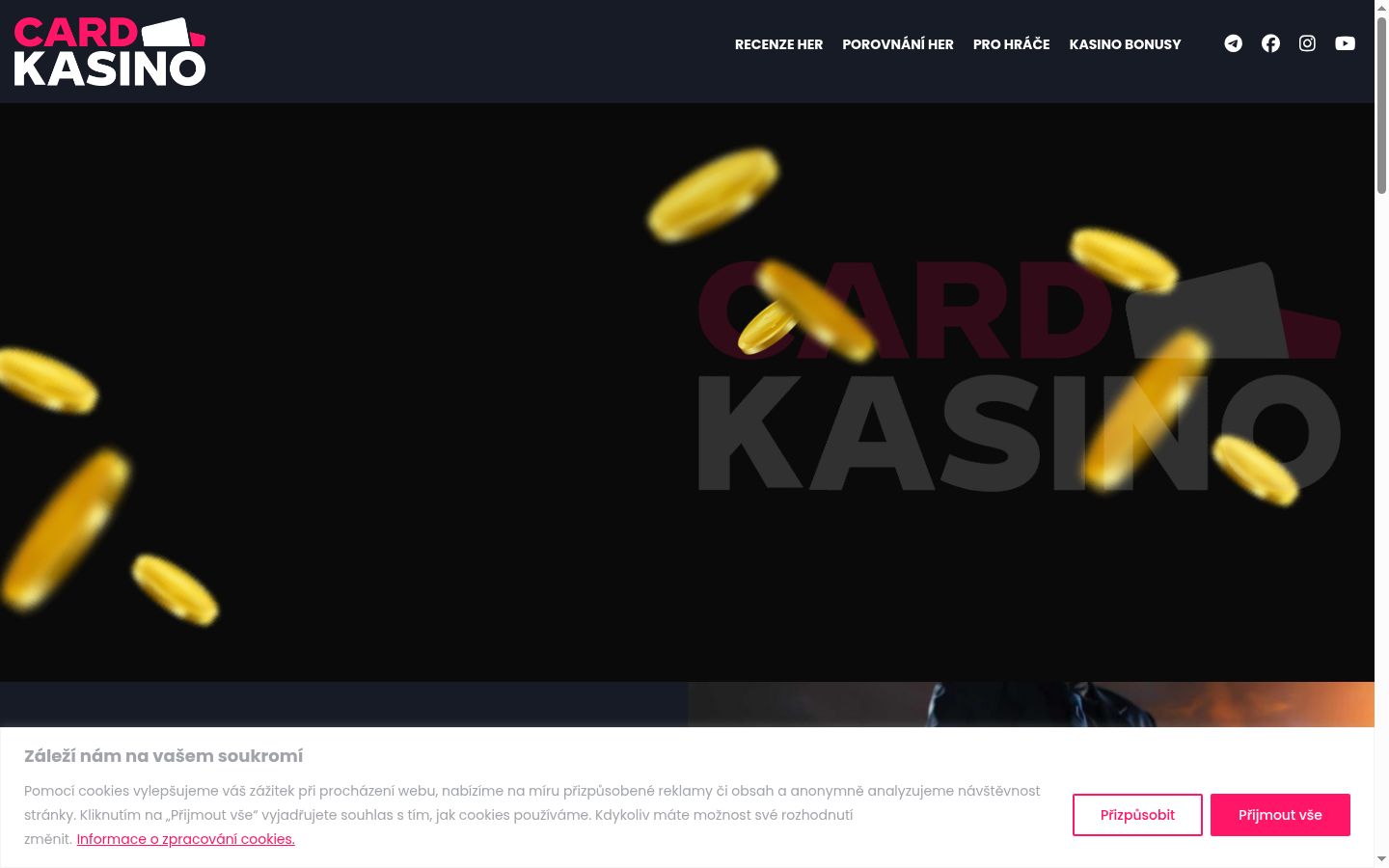 Screenshot del banner di consenso mostrato prima di qualsiasi interazione