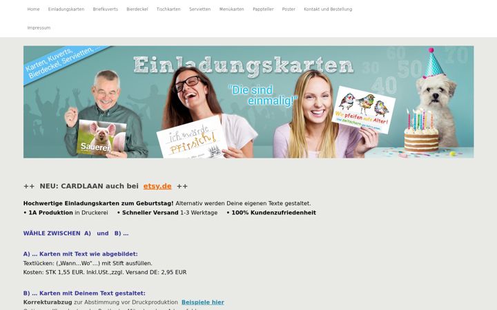 Screenshot of cardlaan.de