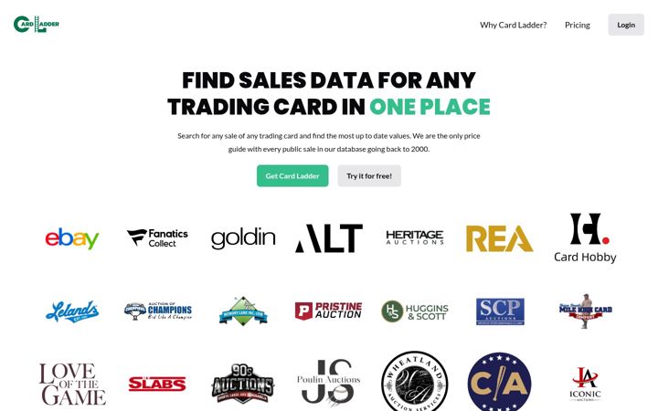 Screenshot of cardladder.com