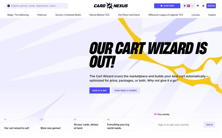 Screenshot of cardnexus.com