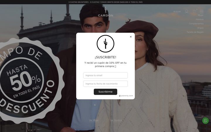 Screenshot of cardon.com.ar
