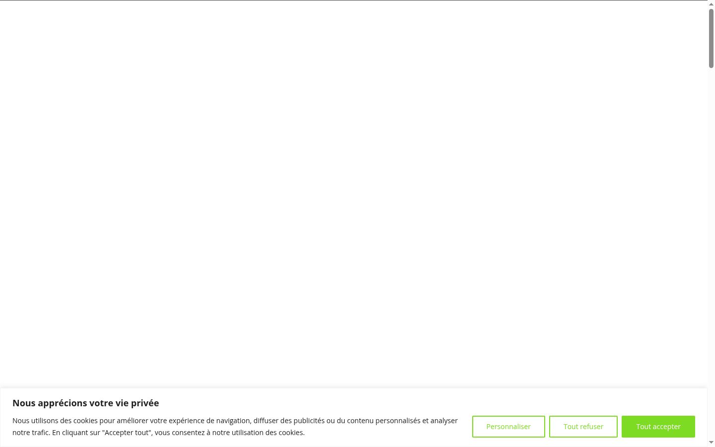 Screenshot of the consent banner shown before any interaction