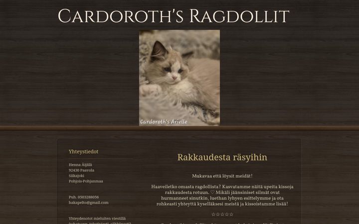 Screenshot of cardoroths.fi