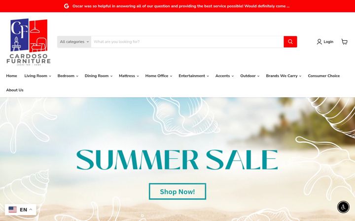 Screenshot of cardoso-furniture.com