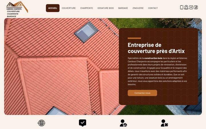 Screenshot of cardosocharpente.fr