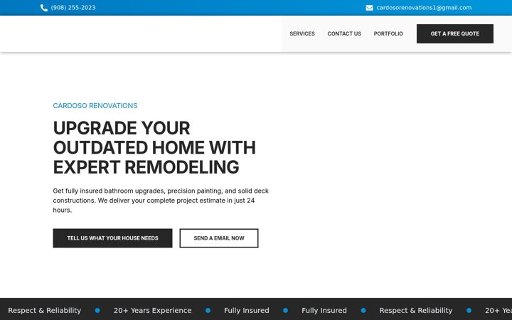 Screenshot of cardosorenovations.com