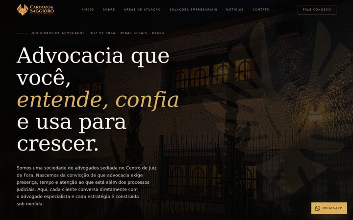 Screenshot stránky cardozoesaggioro.com.br