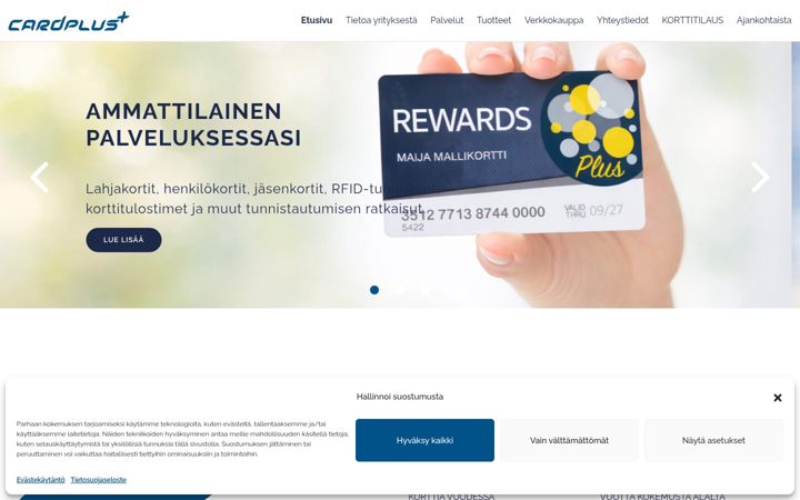 Skærmbillede af cardplus.fi