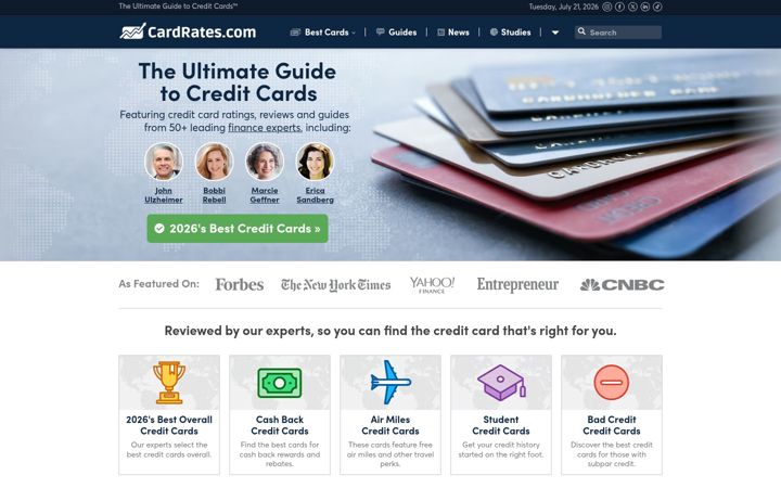 Screenshot of cardrates.com