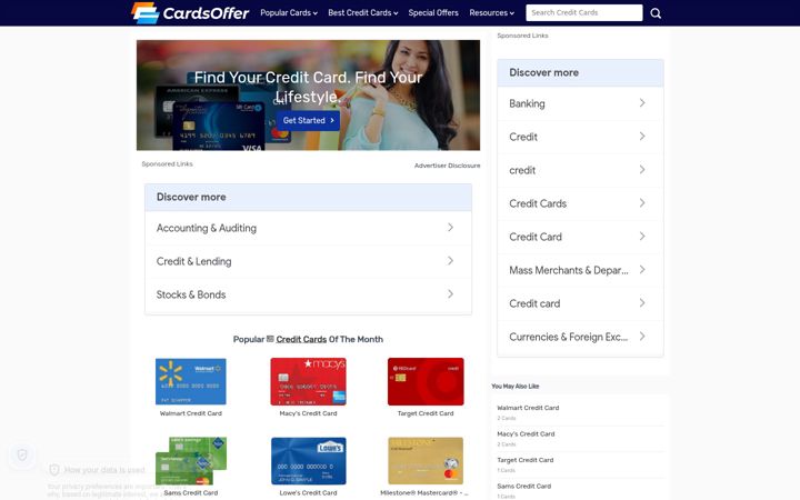 Screenshot of cards-offer.com