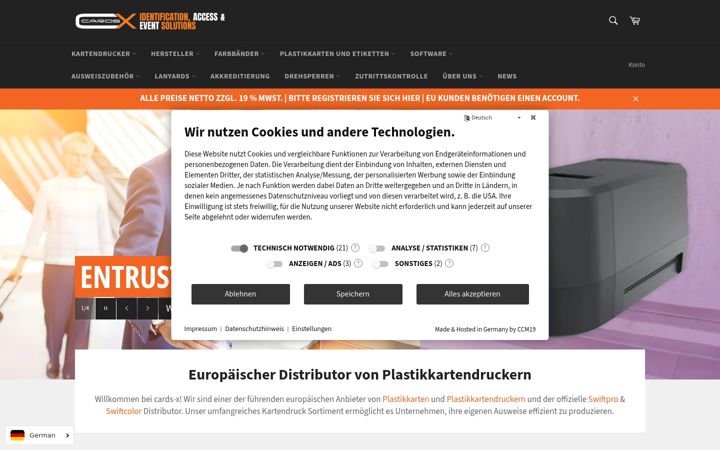 Screenshot of cards-x.de