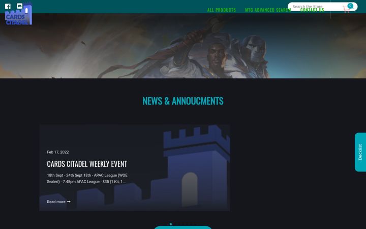 Screenshot of cardscitadel.com