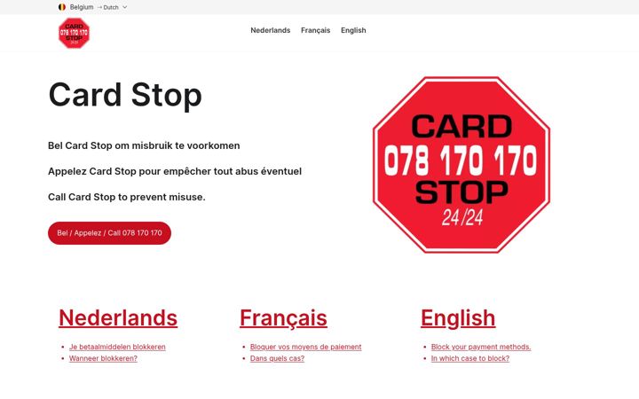 Screenshot of cardstop.be