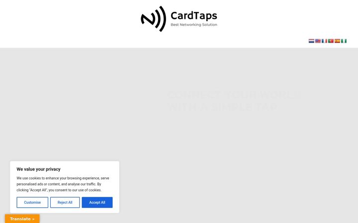 Screenshot of cardtaps.com