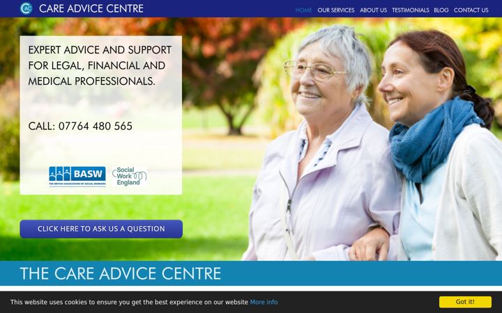 Screenshot of care-advice-centre.co.uk