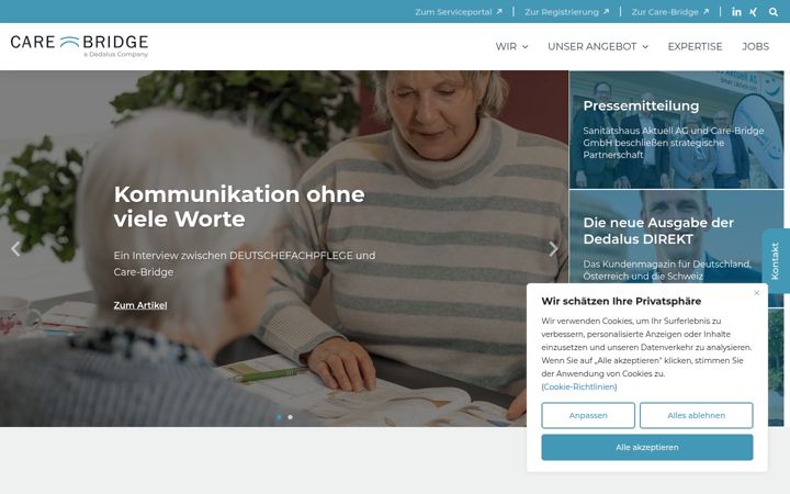 Screenshot του care-bridge.de