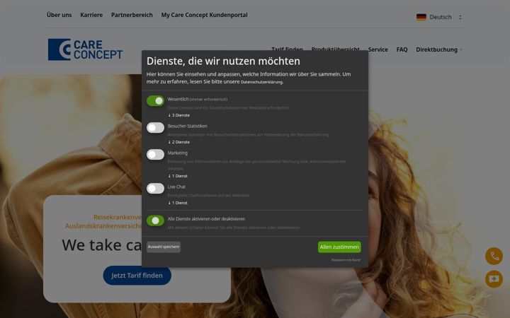 Screenshot of care-concept.de