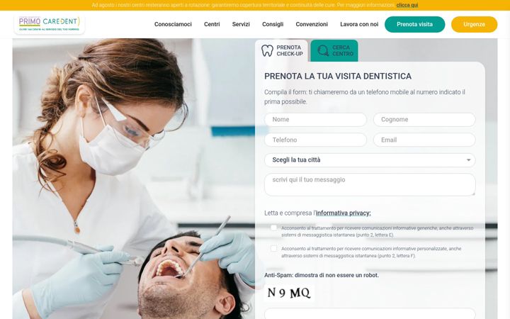 Snímek obrazovky care-dent.it