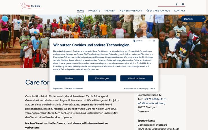 Capture d'écran de care-for-kids.org