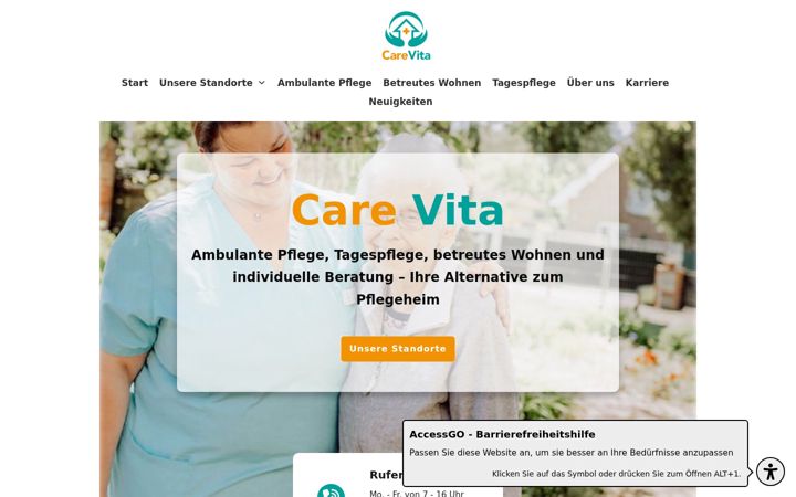 Екранна снимка на care-vita.de