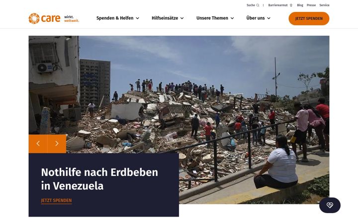 Screenshot of care.de