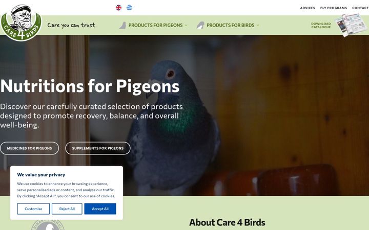 Screenshot of care4birds.bg