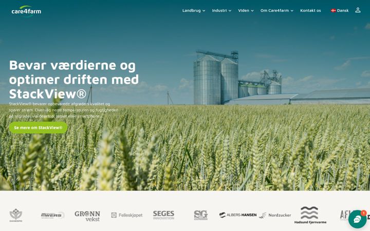 Screenshot of care4farm.dk