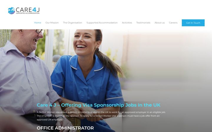 Screenshot of care4j.org