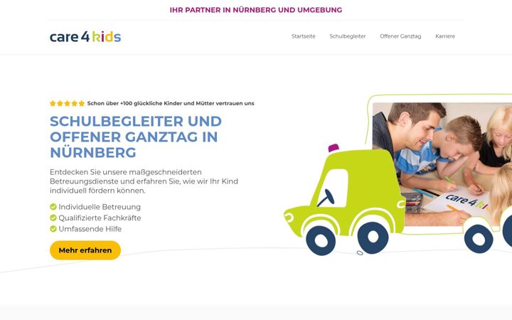 Screenshot of care4kids.de