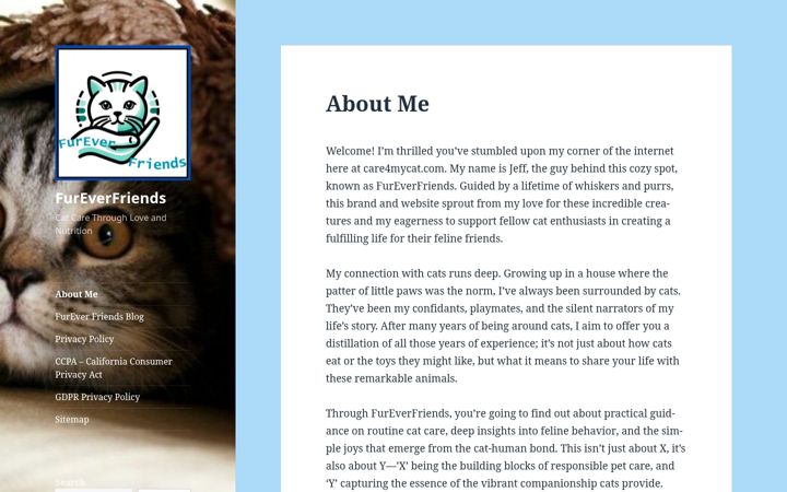 Screenshot di care4mycat.com