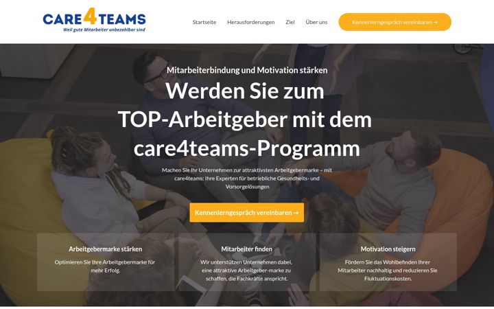 Screenshot of care4teams.de