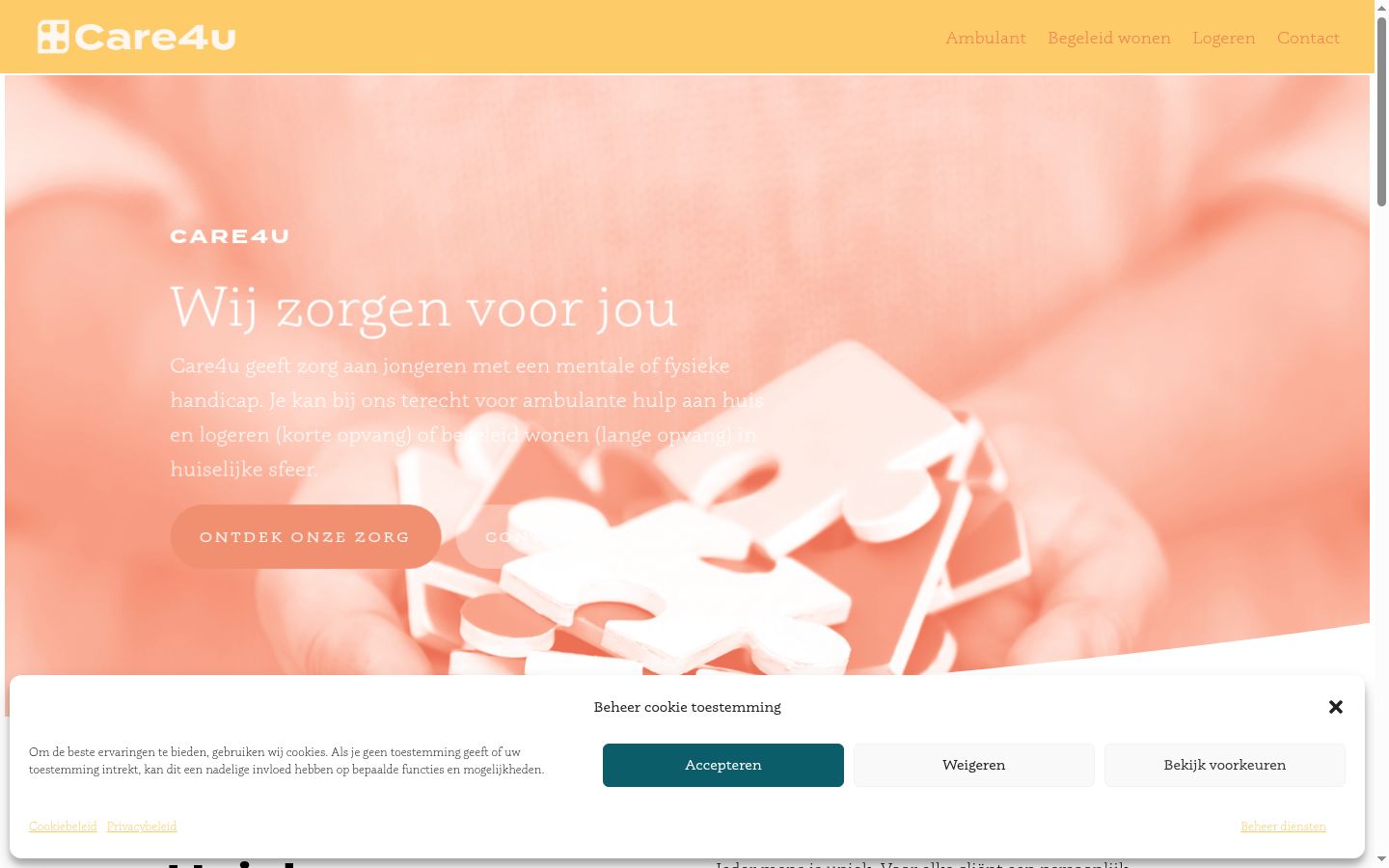 Screenshot of the consent banner shown before any interaction