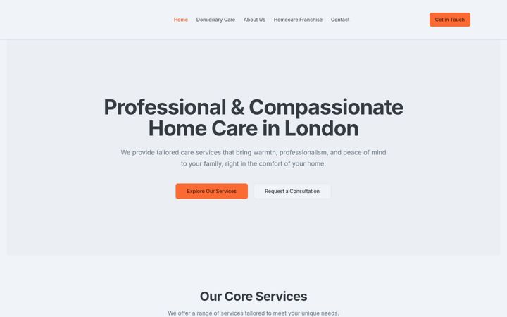 Screenshot of care4uhomecareltd.com