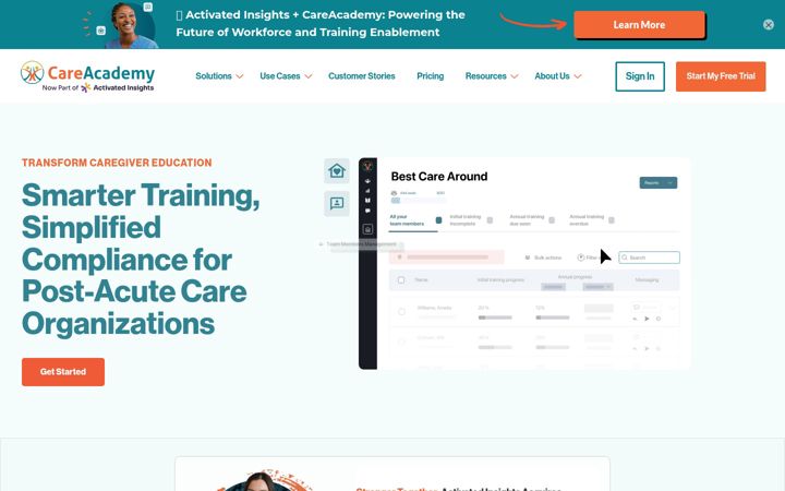 Screenshot of careacademy.com
