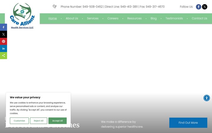 Screenshot of careallianzhealthservices.com