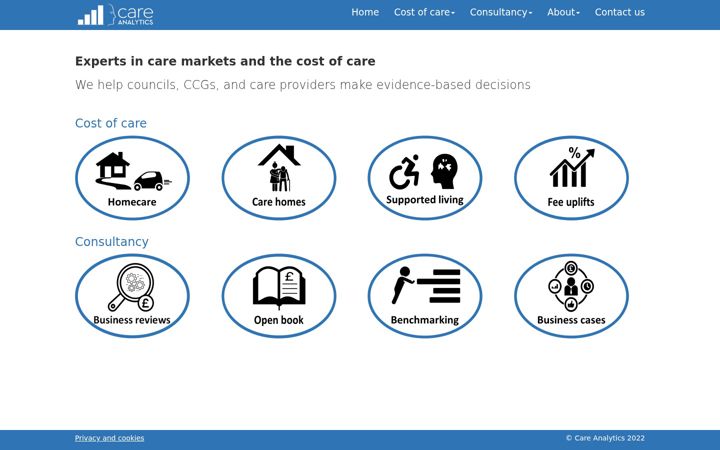 Screenshot of careanalytics.co.uk