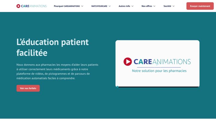 Screenshot of careanimations.fr