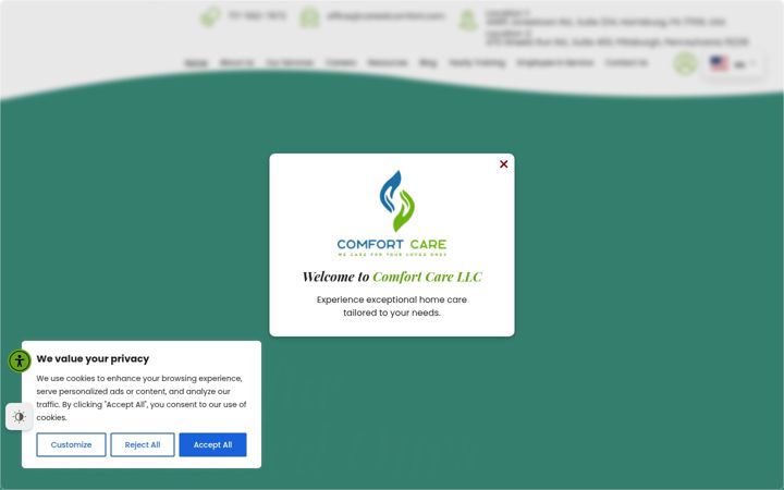 Screenshot of careatcomfort.com