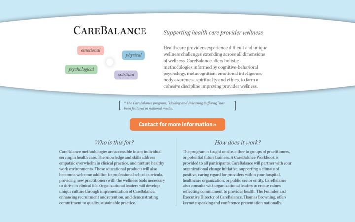 Screenshot stránky carebalance.org