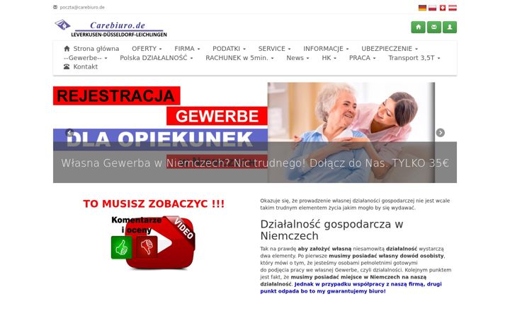 Screenshot of carebiuro.de