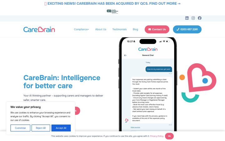 Screenshot of carebrain.ai