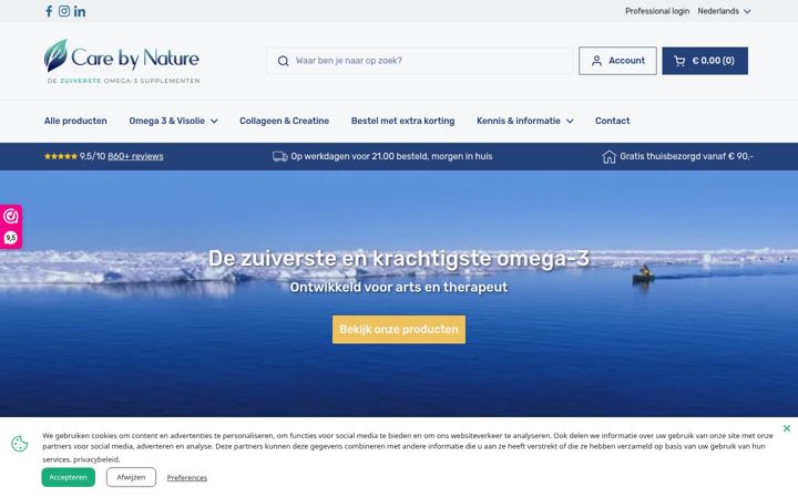 Screenshot of carebynature.nl